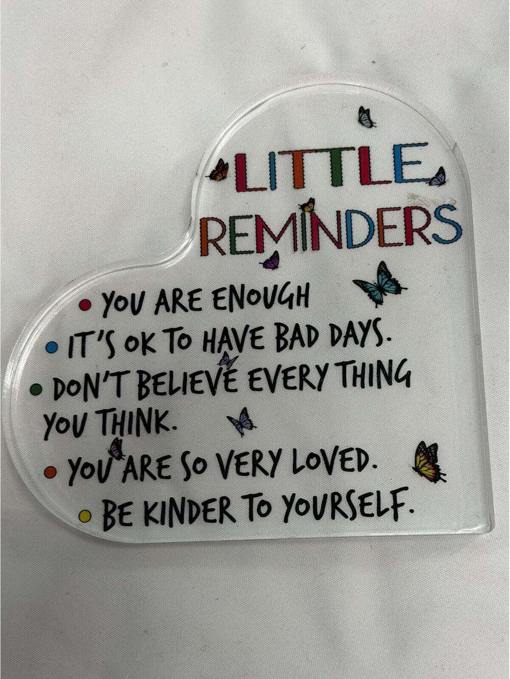 #2 Heart-Shaped Acrylic Little Reminders Plaque